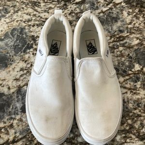 White canvas vans size 6.